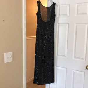 Panoply Long Black Glitter Dress-Length 56”; Bust 34-35; Waist 27-28; Hips 36-37